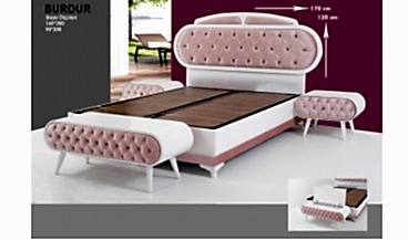 Burdur Baza + Başlık 160x200 + Benç +Komodin 