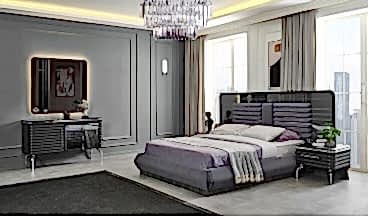 Asel Yatak Odası Takımı (Antrasit) 