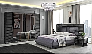 Asel Yatak Odası Takımı (Antrasit) 