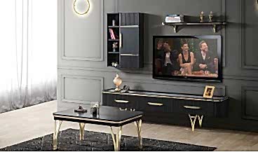 Almira Duvar Ünitesi (Siyah) 